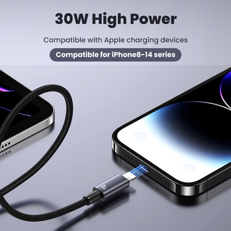 USAMS 2M Aluminium, Fast USB C to Lightning, Charge Cable - Image 4