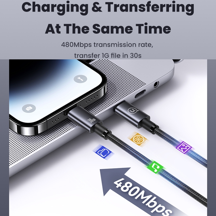 USAMS 2M Aluminium, Fast USB C to Lightning, Charge Cable - Image 6