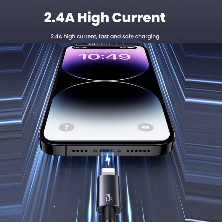 USAMS 1.2M Aluminium, Fast Lightning Charge Cable - Image 3