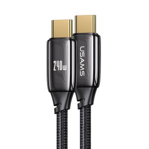 USAMS 240W 1.2M ZINC ALLOY, ULTRA FAST CHARGE, USB C TO USB C CABLE